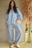 Indira Classic Barrel Pant Baby Blue & Denim